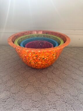 Vtg Zak Designs confetti, mixing bowls